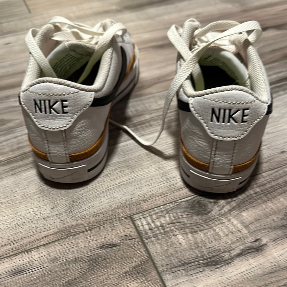 Nike Court Legacy White and Tan Athletic Shoes - Picture 3 of 7